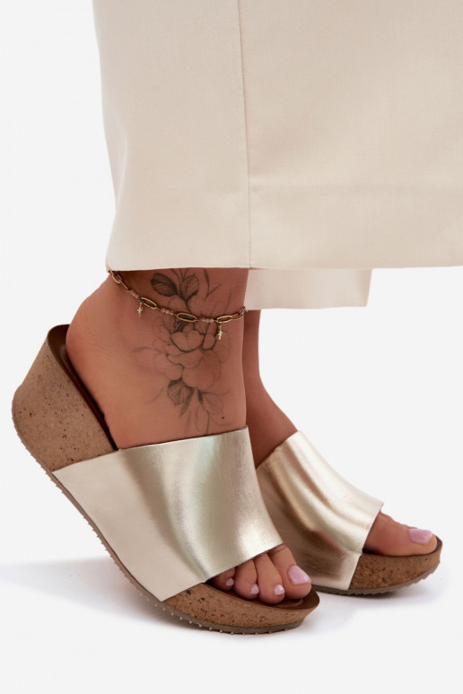 Zazoo 40291 Plätud naturaalsest nahast Pealiste omad Peal Korkosisseym Koturnie Kuldset värvi