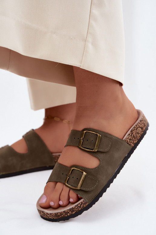 naiste plätud neetide ja pandlaga Korgitalla peal khakivärvi Harleen