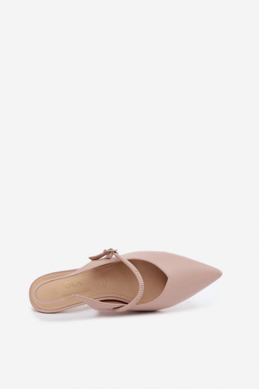 Pealhk Kingad Elegantsed kõrge kontsaga sandaalid rihmadega D&A CR61-3046 beeži värvi