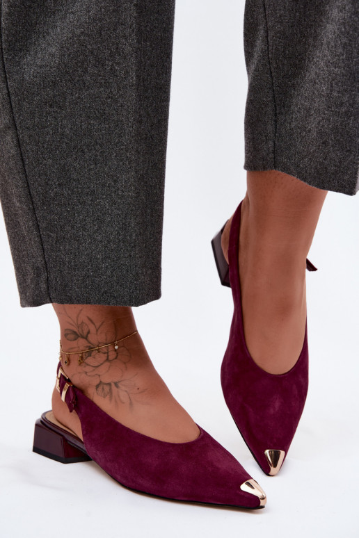 Pealhk Seemisnahksed sandaalid Sellel ondala kontsaga D&A CR61-3050 bordoo-värvi