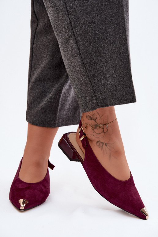 Pealhk Seemisnahksed sandaalid Sellel ondala kontsaga D&A CR61-3050 bordoo-värvi