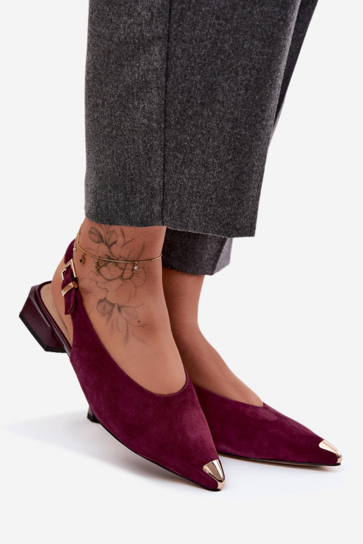 Pealhk Seemisnahksed sandaalid Sellel ondala kontsaga D&A CR61-3050 bordoo-värvi