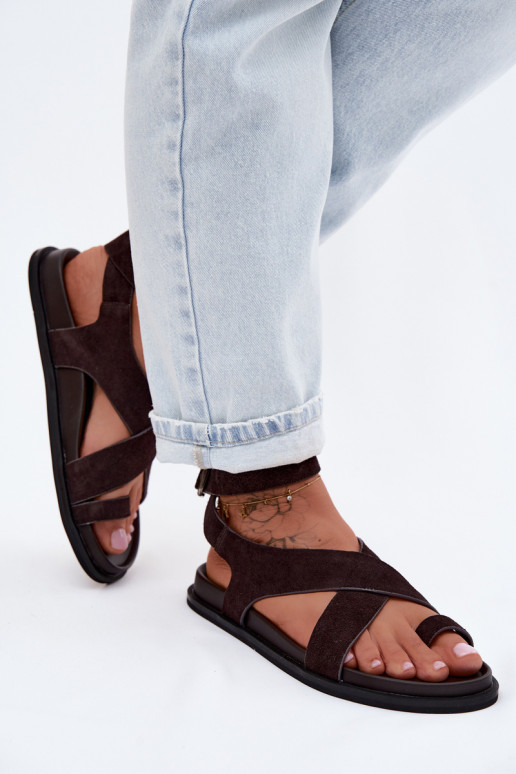 Sellel ondalad sandaalidPealturalnego seemisnakhsedu D&A CR61-3049 Czekoladosissee