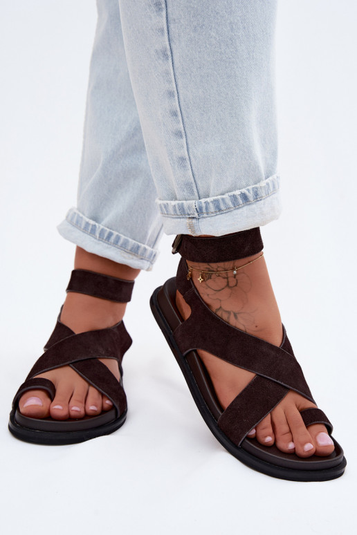 Sellel ondalad sandaalidPealturalnego seemisnakhsedu D&A CR61-3049 Czekoladosissee