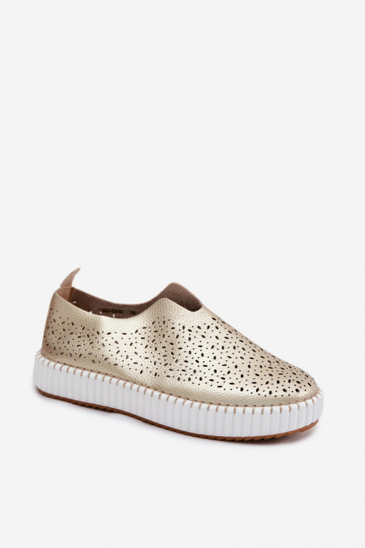 Ažuurne Slip-on jalatsid platvormiga Kuldset värvi Glamma