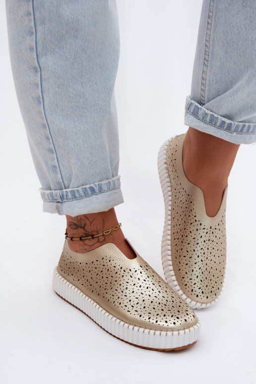 Ažuurne Slip-on jalatsid platvormiga Kuldset värvi Glamma