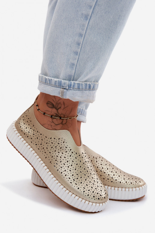 Ažuurne Slip-on jalatsid platvormiga Kuldset värvi Glamma