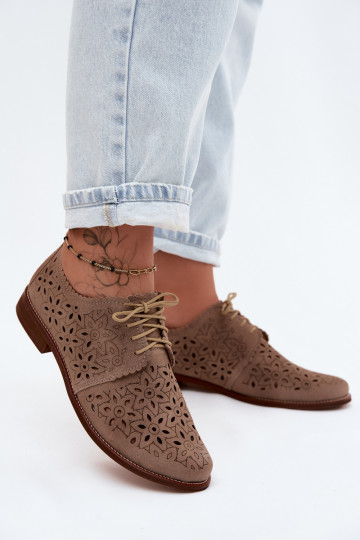 Pealhk seemisnakhsed jalatsid Pealiste omad Ažuurne laiade nööridega Zazoo 4156 Cappuccino