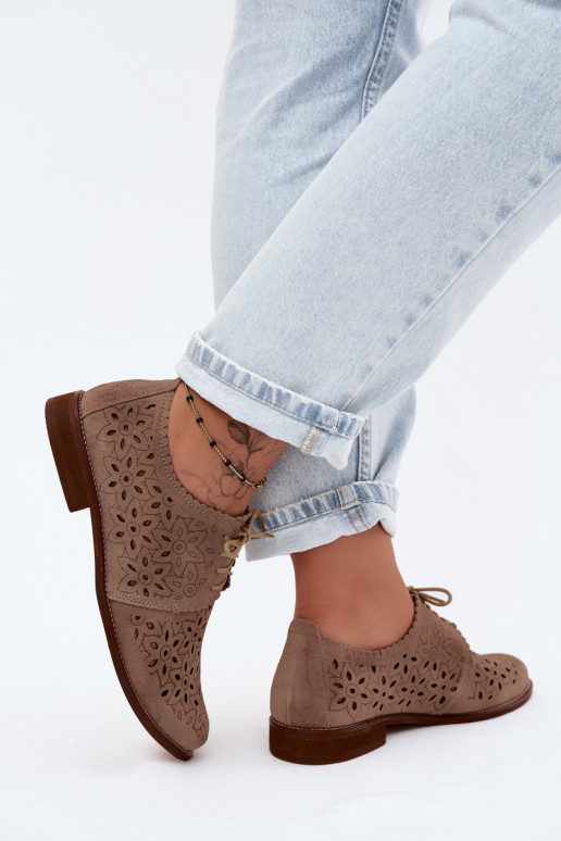 Pealhk seemisnakhsed jalatsid Pealiste omad Ažuurne laiade nööridega Zazoo 4156 Cappuccino