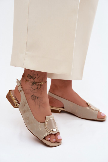 Pealistesandaalid laiade nööridega kaunistustega Kuldset värvi Glima 2