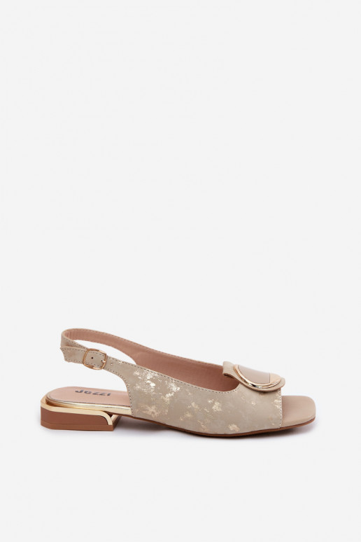 Pealistesandaalid laiade nööridega kaunistustega Kuldset värvi Glima