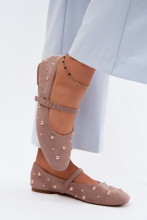 Baleriinad Kaunistusega I Triibudem beeži värvi Cuddly