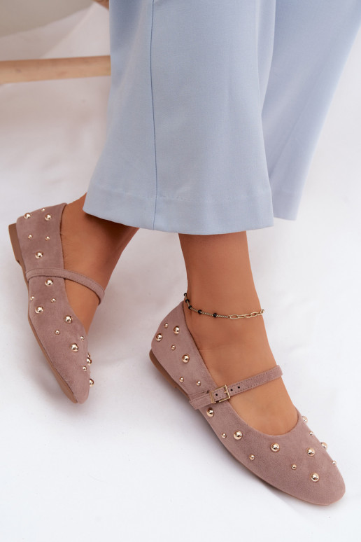 Baleriinad Kaunistusega I Triibudem beeži värvi Cuddly