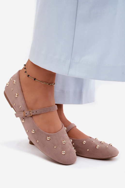 Baleriinad Kaunistusega I Triibudem beeži värvi Cuddly