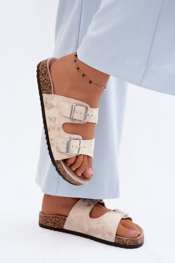 Pealiste omad Plätud Koreki kohta neetide ja pandlaga beeži värvi-Kuldset värvi Vivio