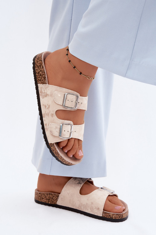 Pealiste omad Plätud Koreki kohta neetide ja pandlaga beeži värvi-Kuldset värvi Vivio