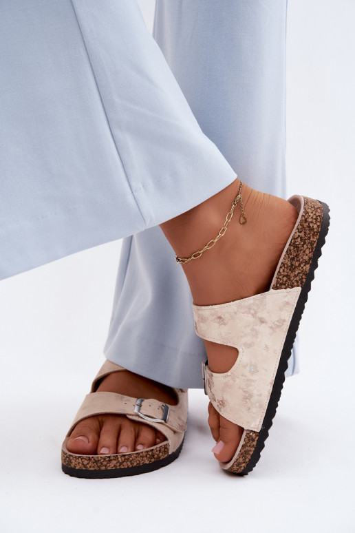 Pealiste omad Plätud Koreki kohta neetide ja pandlaga beeži värvi-Kuldset värvi Vivio