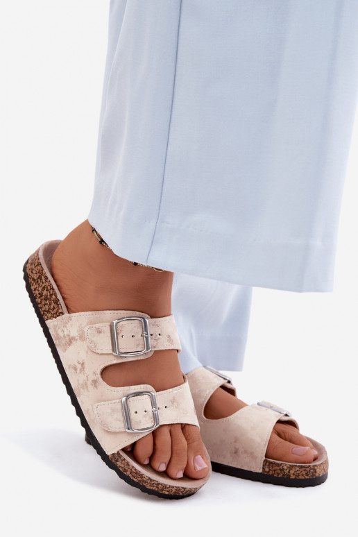 Pealiste omad Plätud Koreki kohta neetide ja pandlaga beeži värvi-Kuldset värvi Vivio