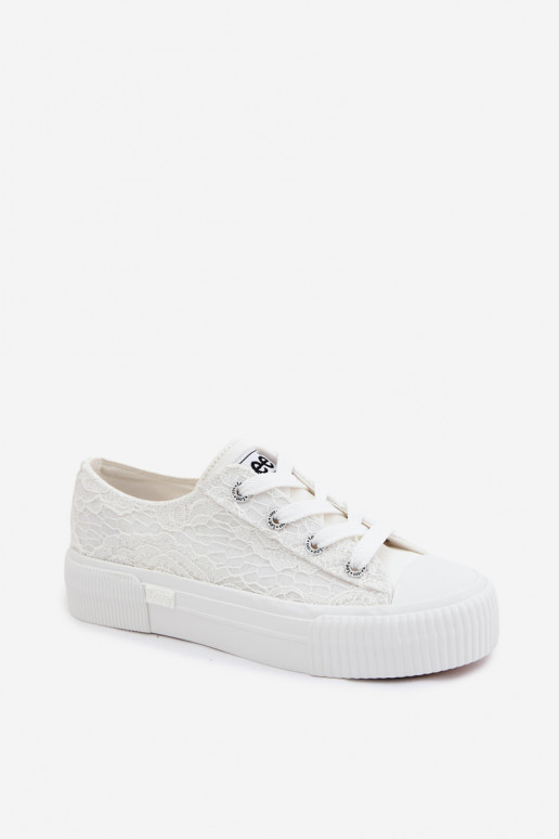 Igapäevased jalanõud pitsimotiividega ja platvormiga LEE ISLA LACE INOMEN LOIN 50261003.1FG valges värvitoonis