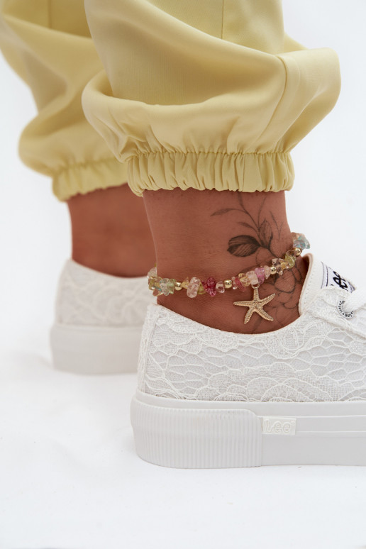 Igapäevased jalanõud pitsimotiividega ja platvormiga LEE ISLA LACE INOMEN LOIN 50261003.1FG valges värvitoonis