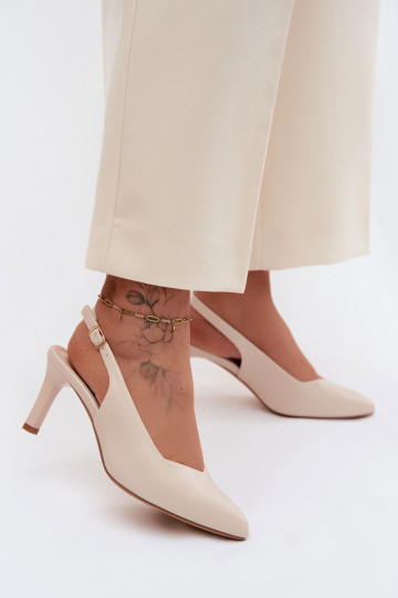 Pealistesandaalid Peal Smukłym Obcasie Sergio Leone SK158 beeži värvi 2