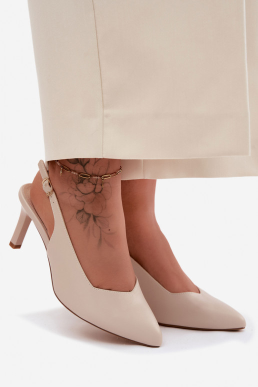 Pealistesandaalid Peal Smukłym Obcasie Sergio Leone SK158 beeži värvi