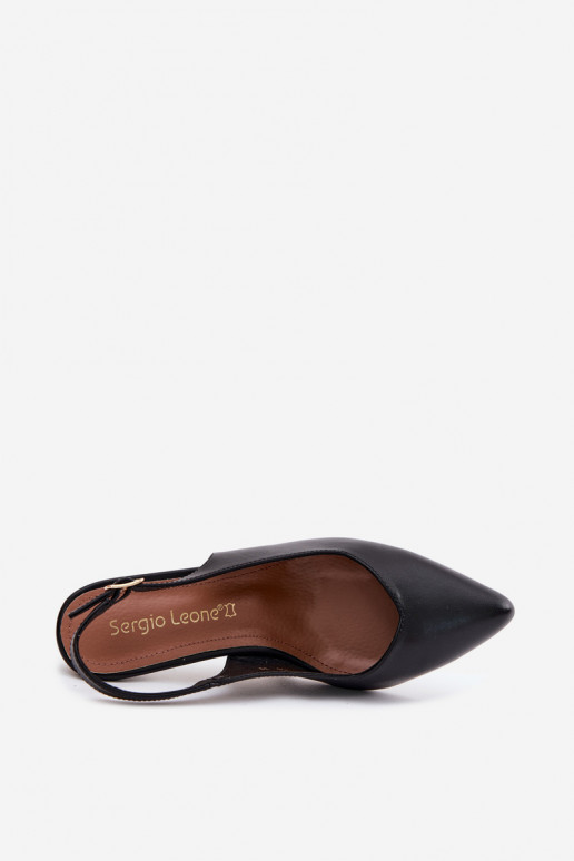Pealistesandaalid Peal Smukłym Obcasie Sergio Leone SK158 msuud