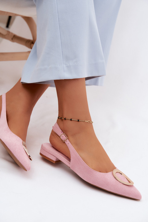 Pealistesandaalid laiade nööridega kaunistustega Tumeroosad värvi Sparkle