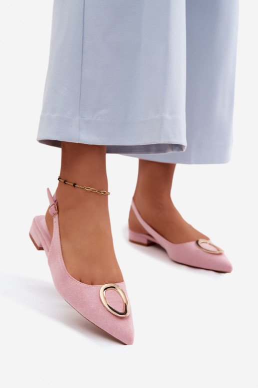 Pealistesandaalid laiade nööridega kaunistustega Tumeroosad värvi Sparkle