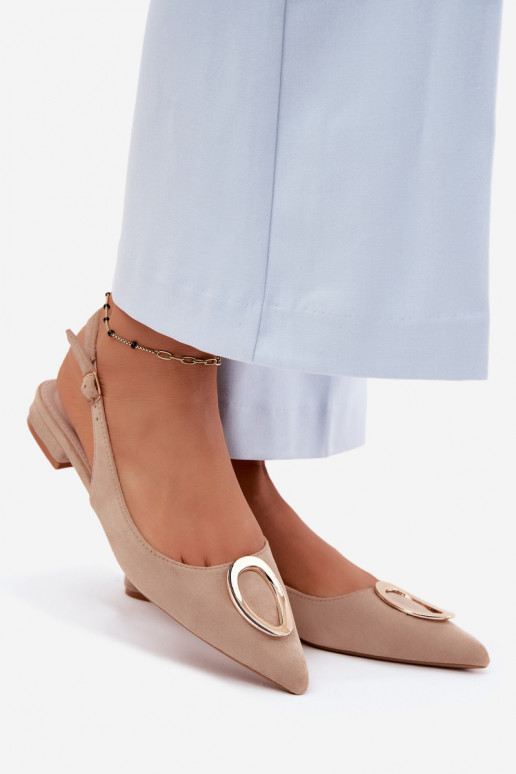 Pealistesandaalid laiade nööridega kaunistustega beeži värvi Sparkle