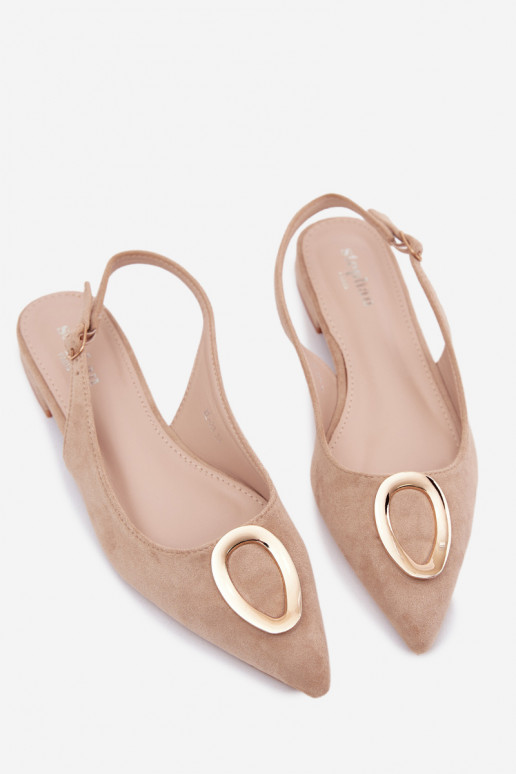 Pealistesandaalid laiade nööridega kaunistustega beeži värvi Sparkle