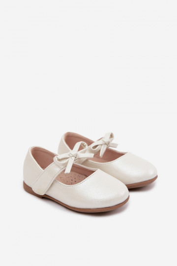 Laste ballerina kingad kleepuvate kinnitustega ja lipsud elevandiluuvärvi Drippy