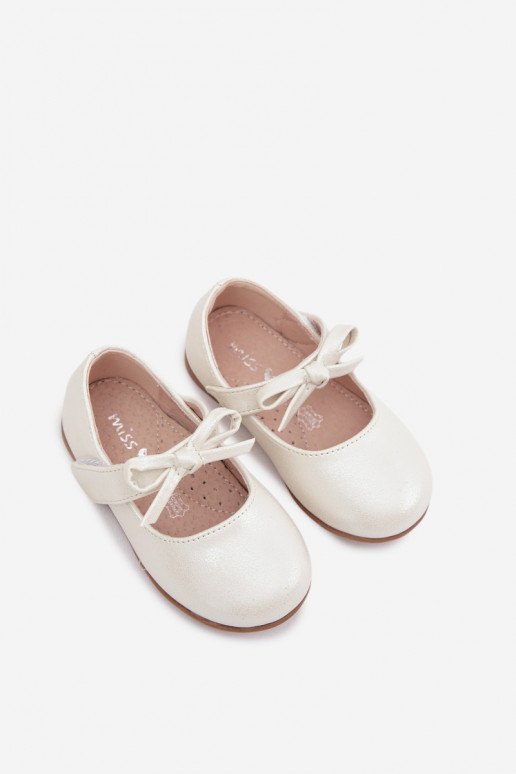 Laste ballerina kingad kleepuvate kinnitustega ja lipsud elevandiluuvärvi Drippy