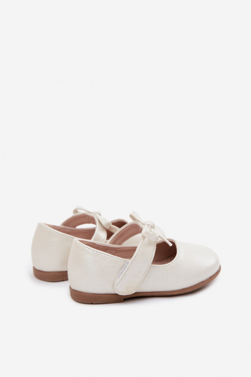 Laste ballerina kingad kleepuvate kinnitustega ja lipsud elevandiluuvärvi Drippy