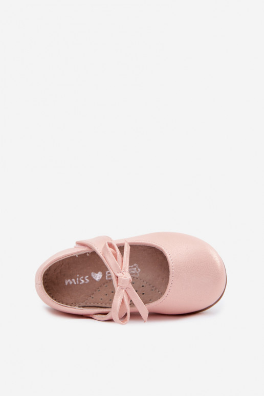 Laste ballerina kingad kleepuvate kinnitustega ja lipsud roosa Drippy
