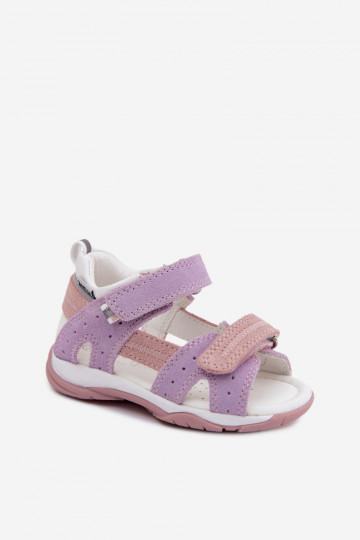 Bartek 84409-66 kunstvelours sandaalid lastele violetides