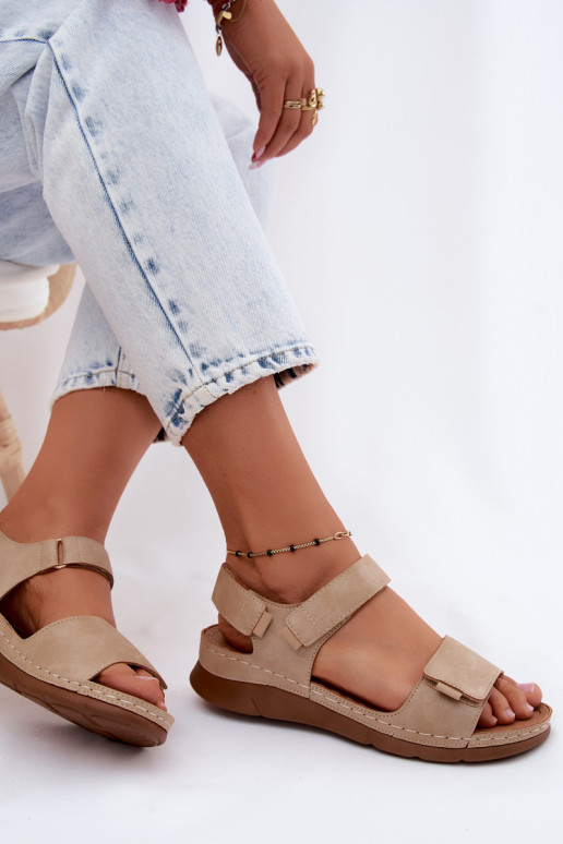 Naiste platvormsandaalid liivavärvi Linora