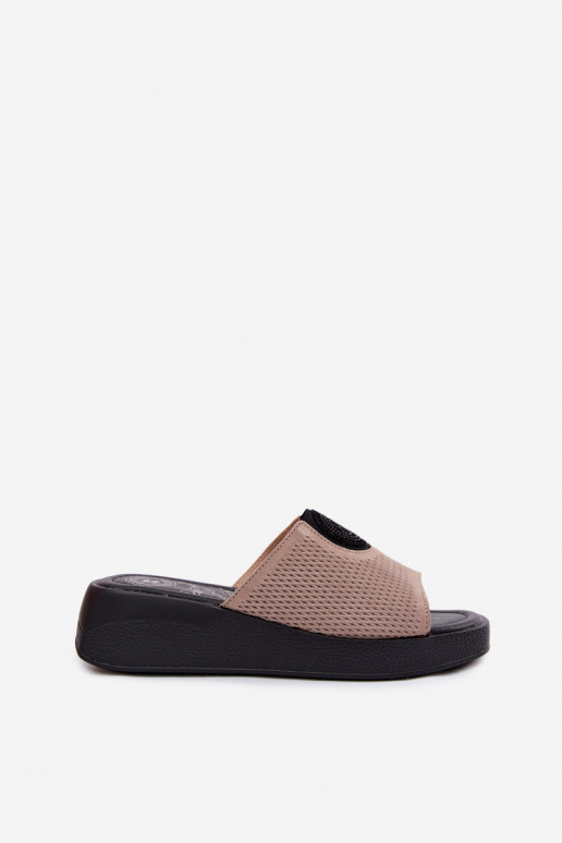 Kreemjad faux suede naiste sussid Fablee
