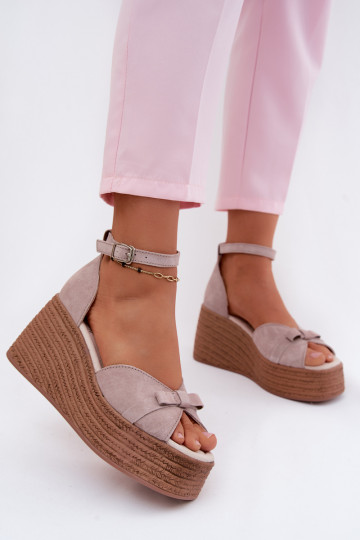 Hallid faux suede platvormsandaalid Ashen