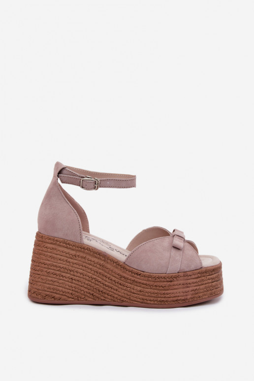 Hallid faux suede platvormsandaalid Ashen