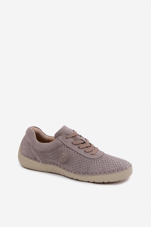 Kreemjad faux suede naiste jalanõud nööridega sandi värviga Bahia