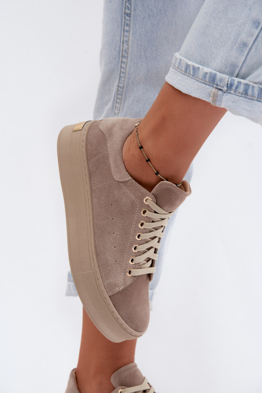 Pealhk seemisnakhsed Sneakers tüüpi jalanõud Pealiste omad platvormiga Zazoo N408S7 beeži värvi