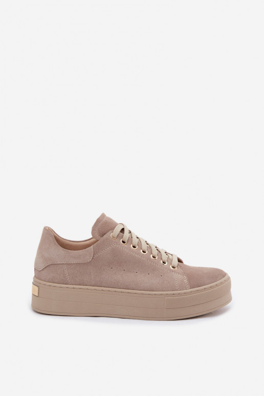 Pealhk seemisnakhsed Sneakers tüüpi jalanõud Pealiste omad platvormiga Zazoo N408S7 beeži värvi