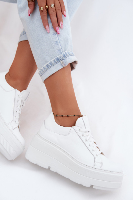 Pealhk Sneakers tüüpi jalanõud platvormiga Zazoo N1000S3 valget värvi