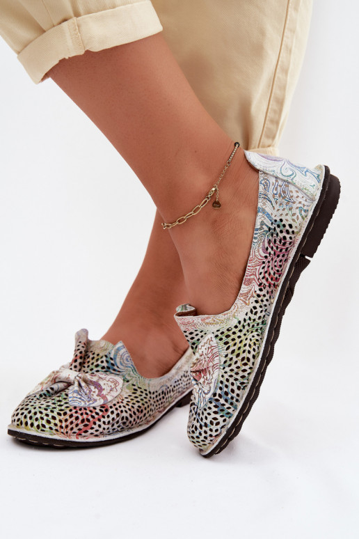 Nahk ballerina kingad lõikeelementidega ja rihmadega Artiker 58C3481 erinevates värvides