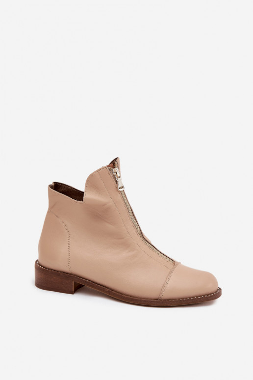 Liivakarva nahast ankle boots koos tõmblukkidega Zazoo 2785/079