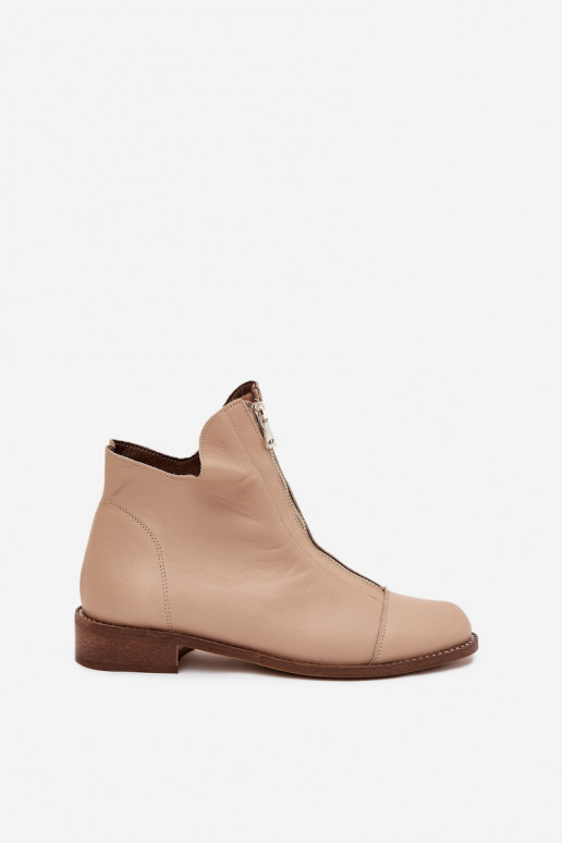 Liivakarva nahast ankle boots koos tõmblukkidega Zazoo 2785/079