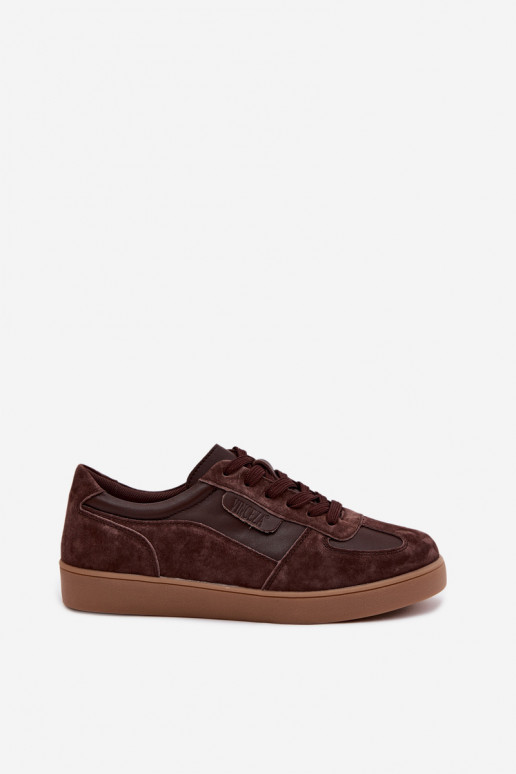 Sametist sneakers-mudeli naiste kingad Vinceza 7933 šokolaadi värv