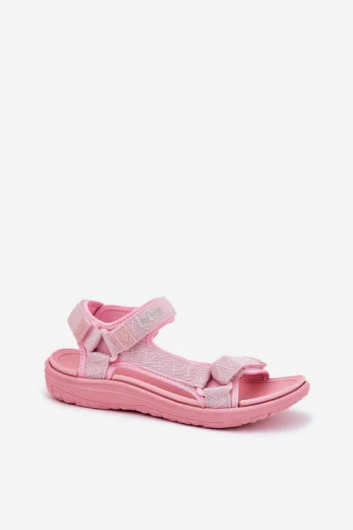 Pealistesandaalid Riidest krõpsudega kinnitatav Lee Cooper LCIN-25-34-3561L Tumeroosad värvi