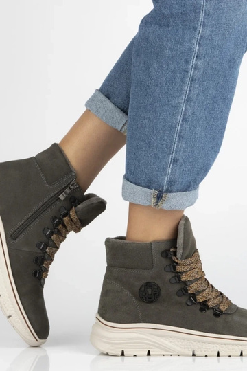 Hallid ankle boots looduslikust sametist dekoratiivsete paeltega Grega 2